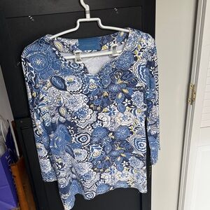 Blue Floral Women's Top
